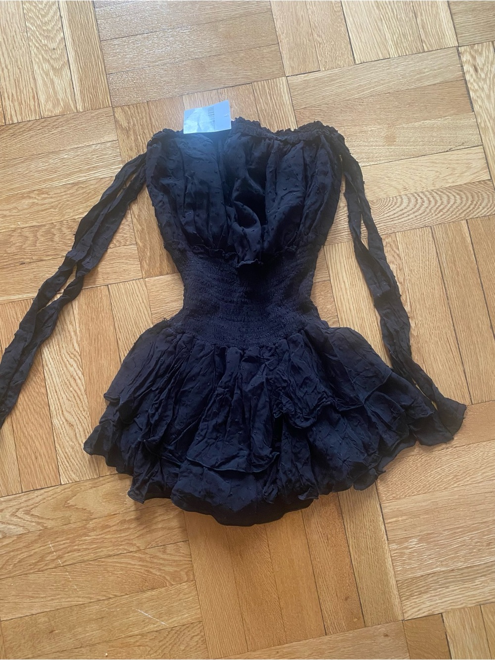 Forever 21 Black Off-Shoulder Ruffled Mini Dress